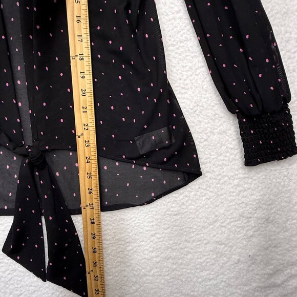 Cabi 2 Pc Wide Leg Crop Pants Set Impetuous Black Pink Micro Dot Retro Size S - Picture 13 of 14